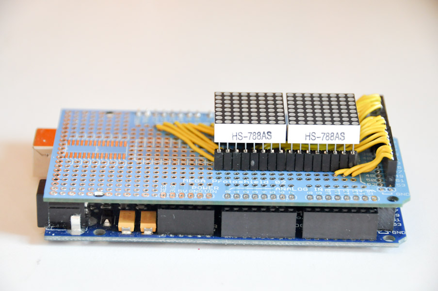 8×8 LED matrix control on an Arduino Mega – code, circuits, & construction